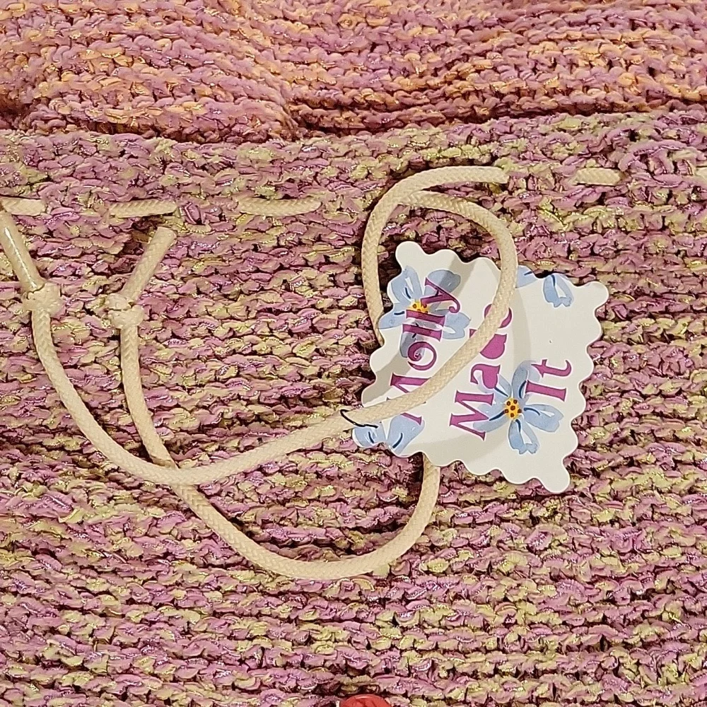 Hand knitted backpack with eyelash and velvety yarns - Handmade